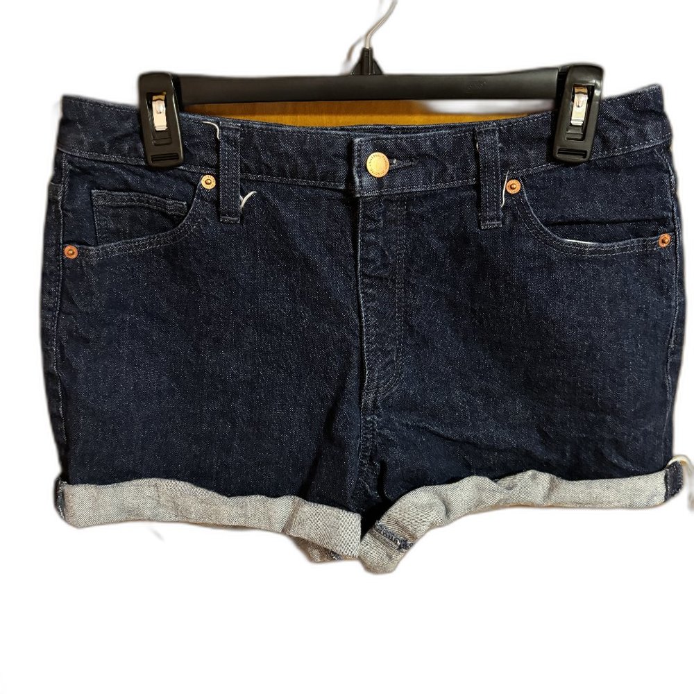 Universal Thread‎ Vintage midi Shorts Size 10/30R Distressed Dark Denim